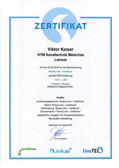Zertifikat Viktor Kaiser